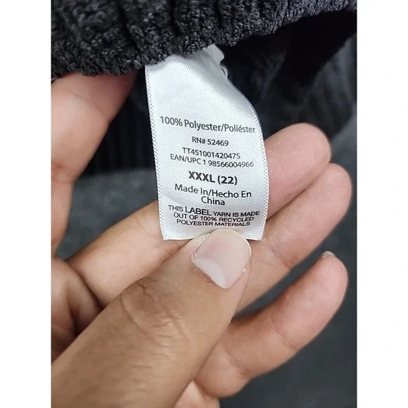 Time and Tru Plus Size XXXL 22 Black White Striped Chunky Knit Sweater Crew Neck - Picture 4 of 7